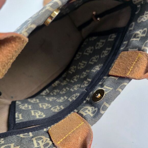 Dooney & Bourke Monogram Tassel Tote Canvas‎ & Leather Double Handle Vintage Y2K - Picture 12 of 12